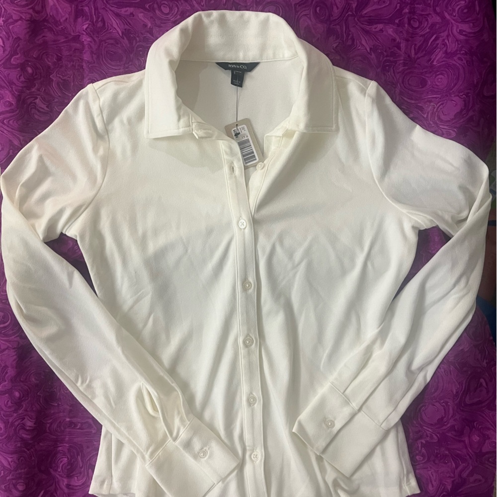 RW&CO light ivory button up shirt